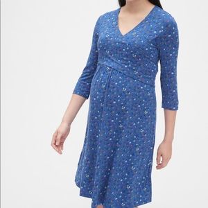 Maternity print wrap dress